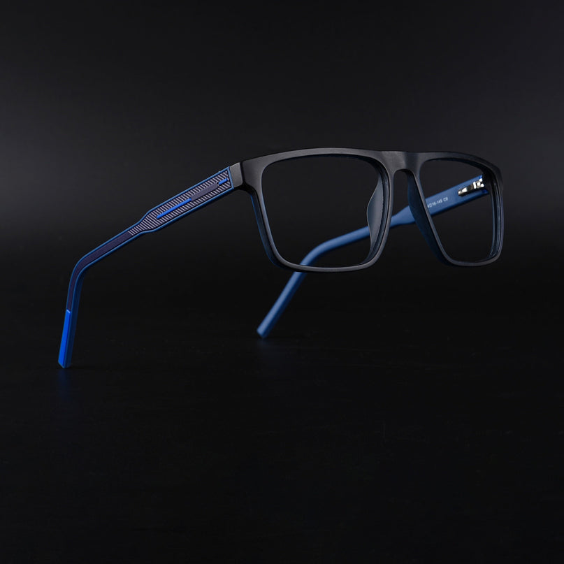 Eyejack Rush Navy Blue Square Eyeglasses for Men & Women (1007CL702-C8)