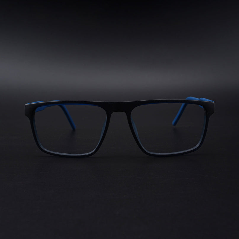 Eyejack Rush Navy Blue Square Eyeglasses for Men & Women (1007CL702-C8)