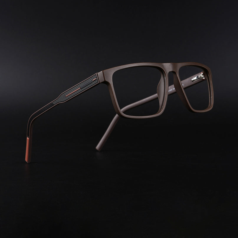 Eyejack Rush Matt Brown Square Eyeglasses for Men & Women (1007CL704-C10)