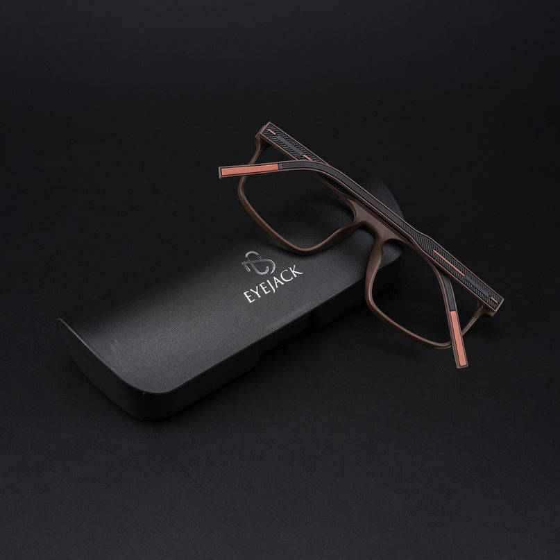 Eyejack Rush Matt Brown Square Eyeglasses for Men & Women (1007CL704-C10)