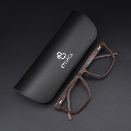Eyejack Rush Matt Brown Square Eyeglasses for Men & Women (1007CL704-C10)