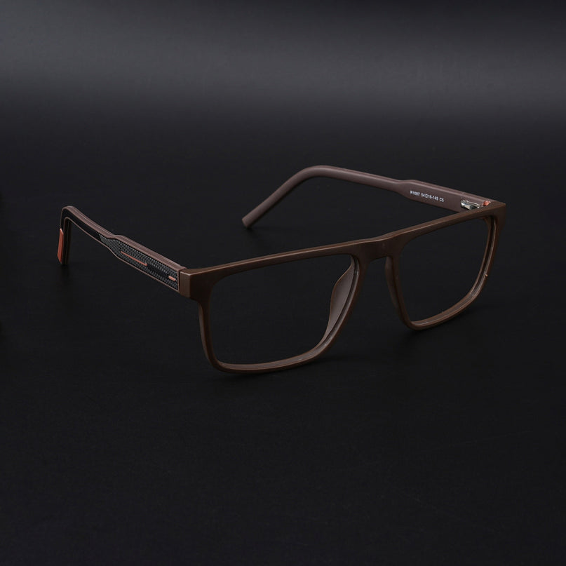 Eyejack Rush Matt Brown Square Eyeglasses for Men & Women (1007CL704-C10)
