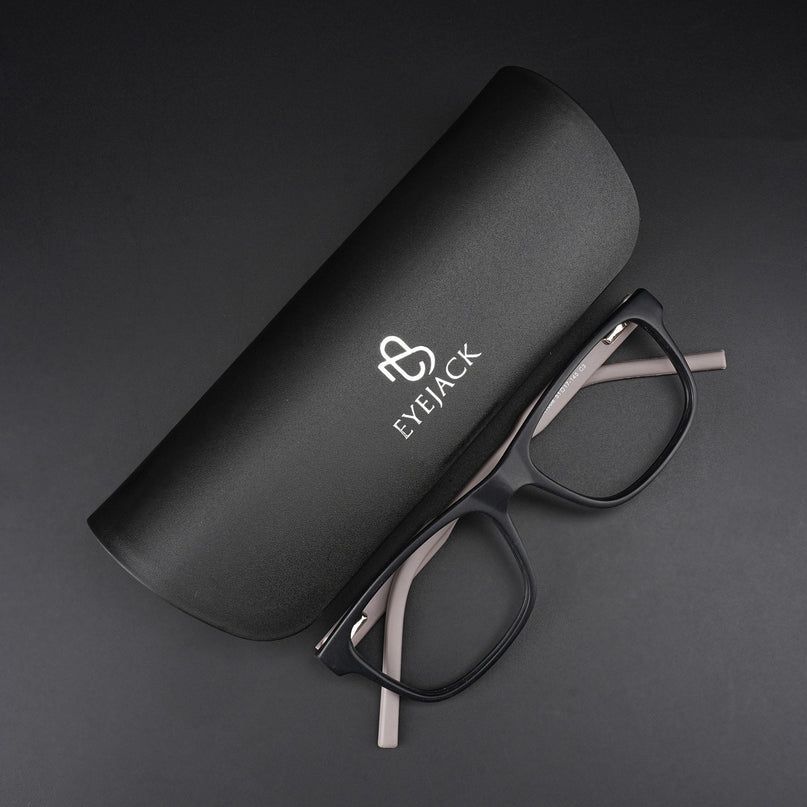 Eyejack Rush Matt Black Square Eyeglasses for Men & Women (1008CL705-C1)