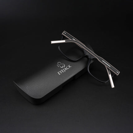 Eyejack Rush Matt Black Square Eyeglasses for Men & Women (1008CL705-C1)