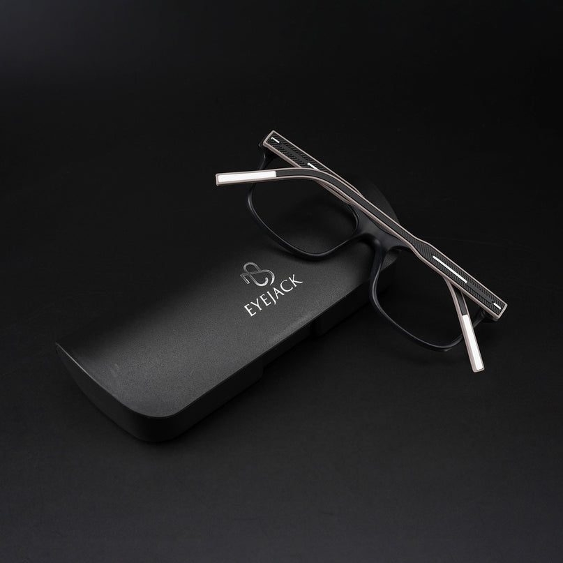 Eyejack Rush Matt Black Square Eyeglasses for Men & Women (1008CL705-C1)