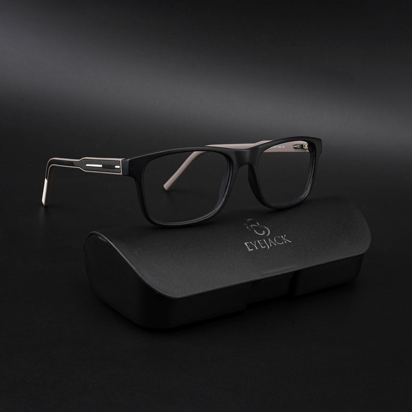 Eyejack Rush Matt Black Square Eyeglasses for Men & Women (1008CL705-C1)