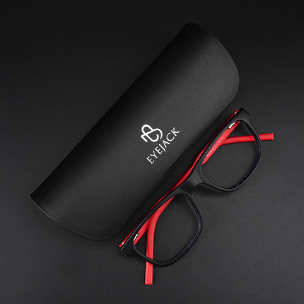 Eyejack Rush Navy Blue Square Eyeglasses for Men & Women (1008CL707-C3)