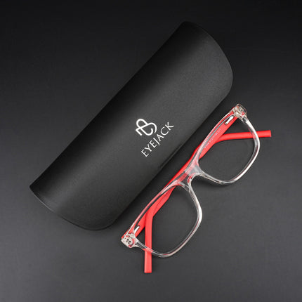 Eyejack Rush Transparent Square Eyeglasses for Men & Women (1008CL708-C4)