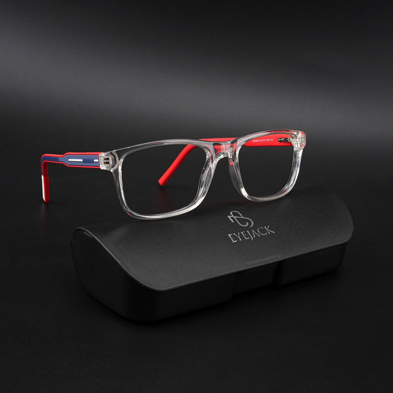 Eyejack Rush Transparent Square Eyeglasses for Men & Women (1008CL708-C4)