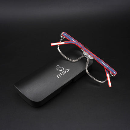 Eyejack Rush Transparent Square Eyeglasses for Men & Women (1008CL708-C4)