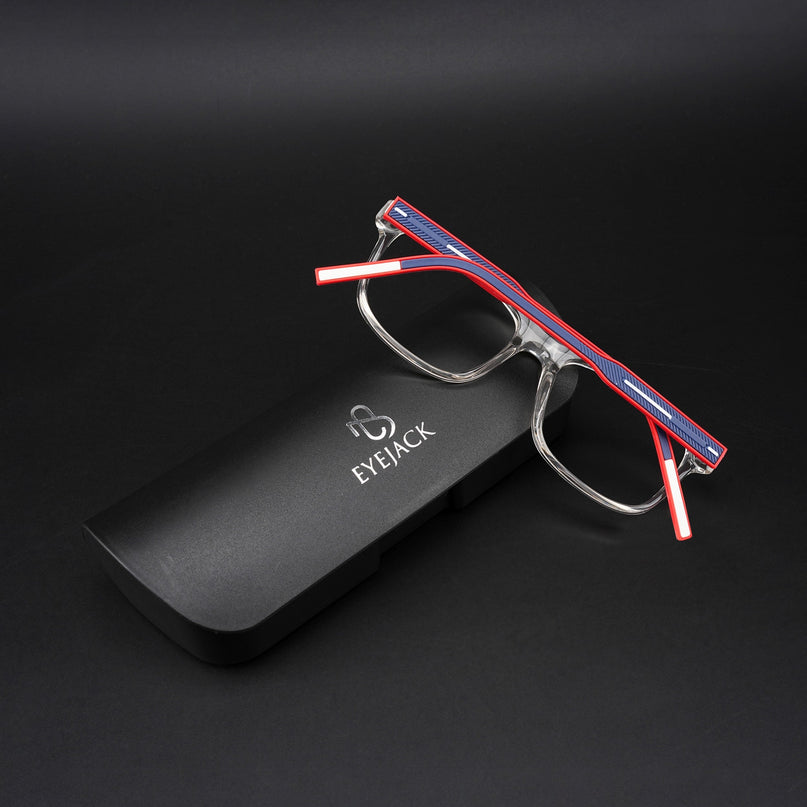 Eyejack Rush Transparent Square Eyeglasses for Men & Women (1008CL708-C4)