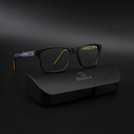 Eyejack Rush Matt Black Square Eyeglasses for Men & Women (1008CL709-C5)