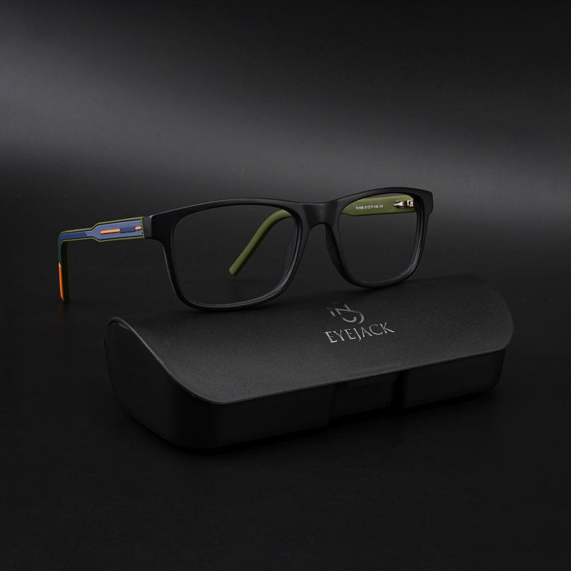 Eyejack Rush Matt Black Square Eyeglasses for Men & Women (1008CL709-C5)