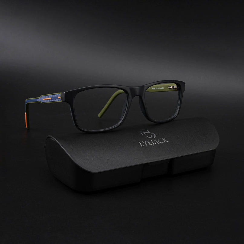 Eyejack Rush Matt Black Square Eyeglasses for Men & Women (1008CL709-C5)