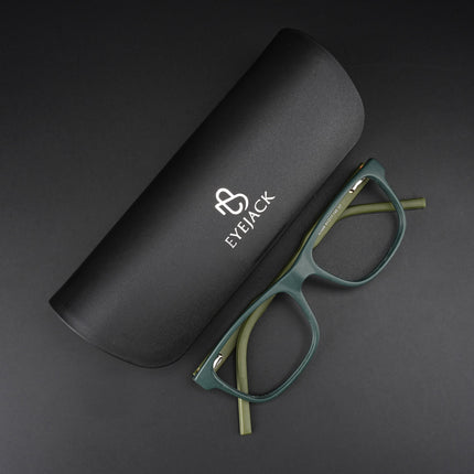 Eyejack Rush Green Square Eyeglasses for Men & Women (1008CL710-C6)