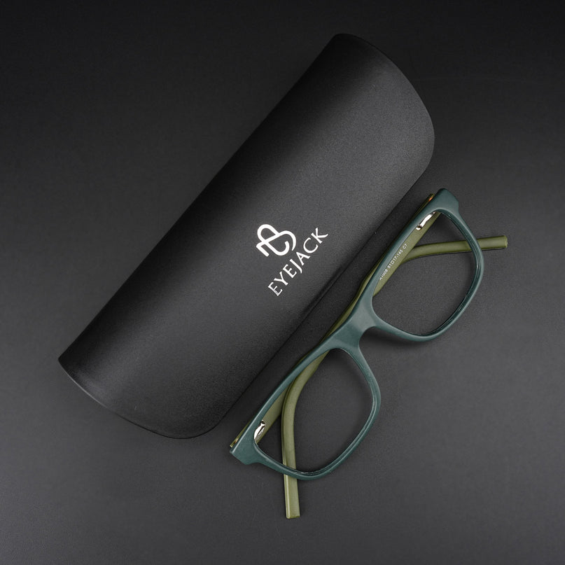 Eyejack Rush Green Square Eyeglasses for Men & Women (1008CL710-C6)