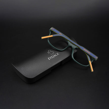 Eyejack Rush Green Square Eyeglasses for Men & Women (1008CL710-C6)