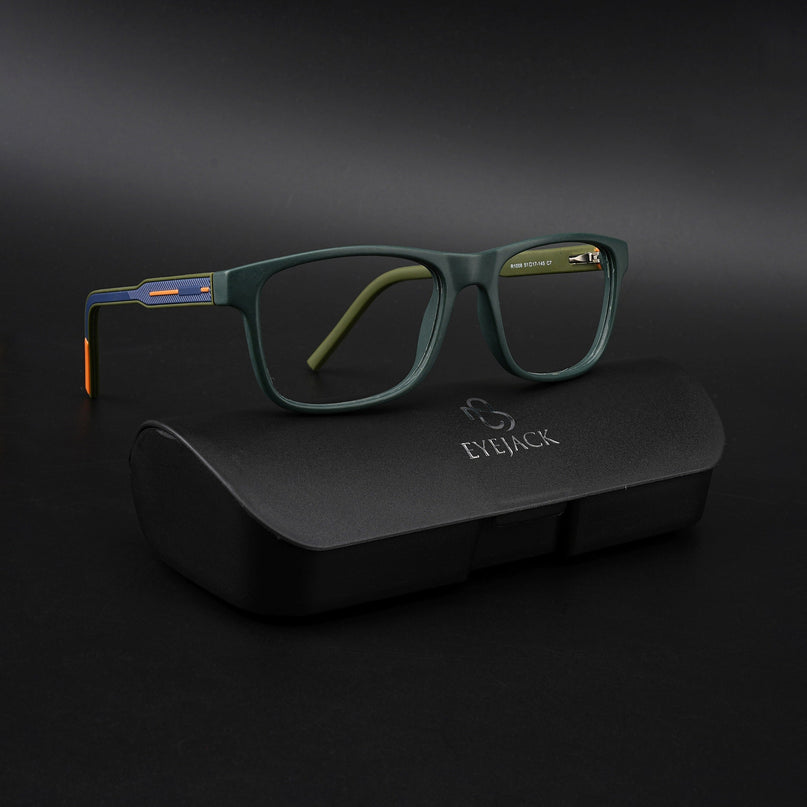 Eyejack Rush Green Square Eyeglasses for Men & Women (1008CL710-C6)