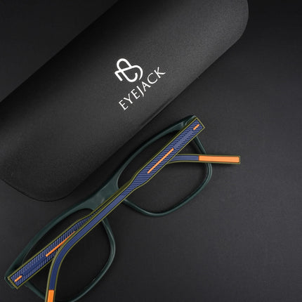 Eyejack Rush Green Square Eyeglasses for Men & Women (1008CL710-C6)