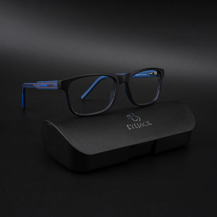 Eyejack Rush Navy Blue Square Eyeglasses for Men & Women (1008CL712-C8)