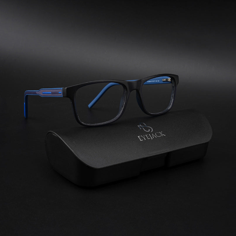 Eyejack Rush Navy Blue Square Eyeglasses for Men & Women (1008CL712-C8)