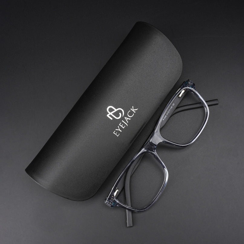 Eyejack Rush Grey Square Eyeglasses for Men & Women (1008CL713-C9)