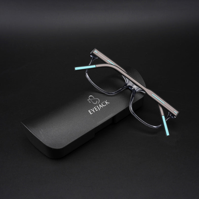 Eyejack Rush Grey Square Eyeglasses for Men & Women (1008CL713-C9)