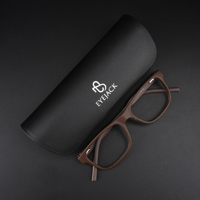 Eyejack Rush Matt Brown Square Eyeglasses for Men & Women (1008CL714-C10)