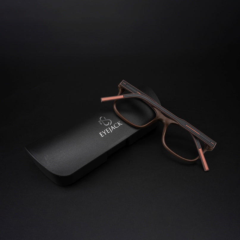 Eyejack Rush Matt Brown Square Eyeglasses for Men & Women (1008CL714-C10)