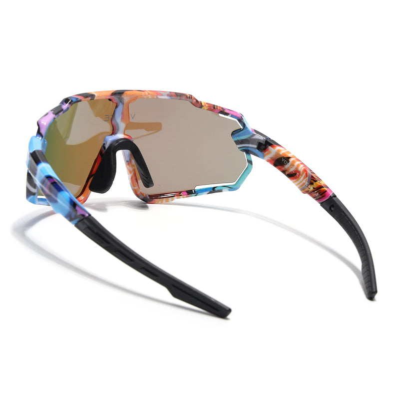 Wrap Around Polarized Sunglasses for Kids (Blue Lens | Multicolor Frame - SLPMG7198)