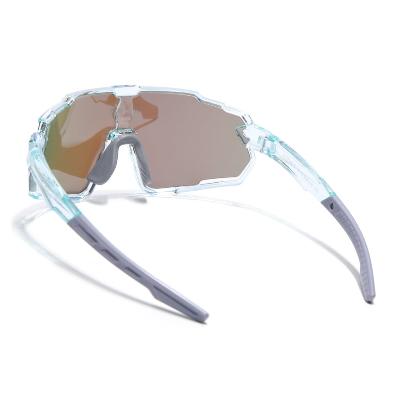 Wrap Around Polarized Sunglasses for Kids (Blue Lens | Transparent Frame - SLPMG7199)