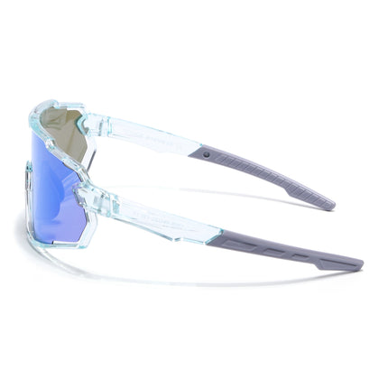 Wrap Around Polarized Sunglasses for Kids (Blue Lens | Transparent Frame - SLPMG7199)