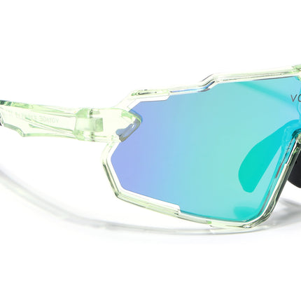 Wrap Around Polarized Sunglasses for Kids (Multicolor Lens | Green Frame - SLPMG7200)