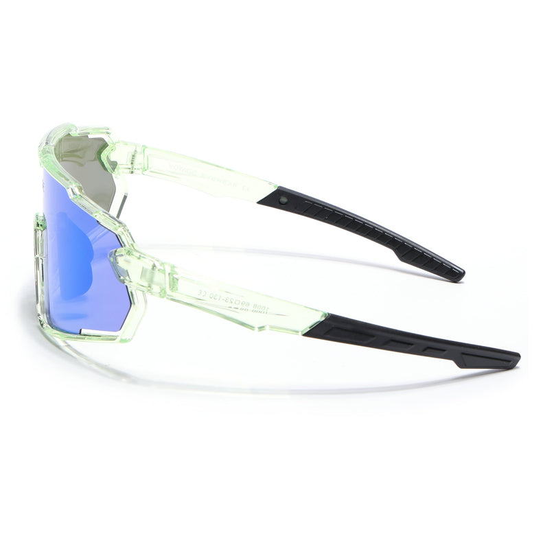 Wrap Around Polarized Sunglasses for Kids (Multicolor Lens | Green Frame - SLPMG7200)