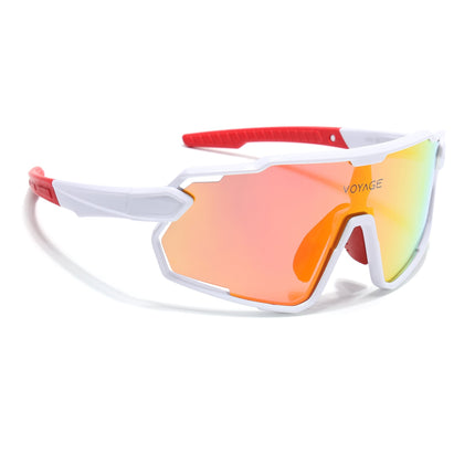Wrap Around Polarized Sunglasses for Kids (Multicolor Lens | White Frame - SLPMG7201)