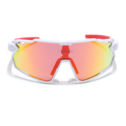 Wrap Around Polarized Sunglasses for Kids (Multicolor Lens | White Frame - SLPMG7201)