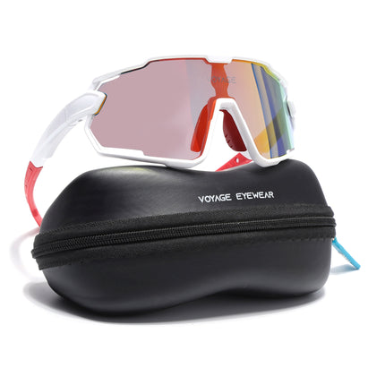 Wrap Around Polarized Sunglasses for Kids (Multicolor Lens | White Frame - SLPMG7201)
