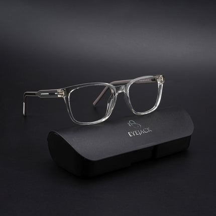 Eyejack Rush Transparent Square Eyeglasses for Men & Women (1009CL716-C2)
