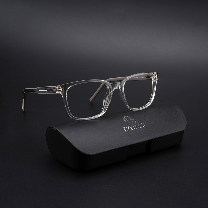 Eyejack Rush Transparent Square Eyeglasses for Men & Women (1009CL716-C2)