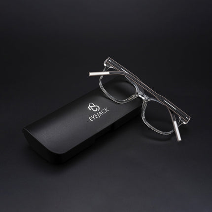 Eyejack Rush Transparent Square Eyeglasses for Men & Women (1009CL716-C2)