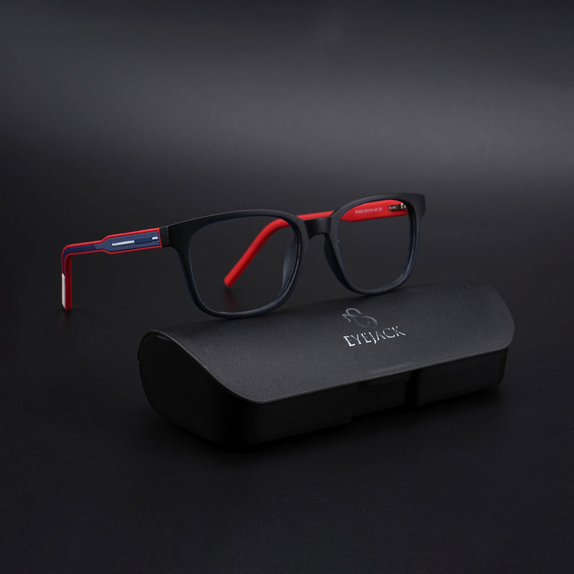 Eyejack Rush Navy Blue Square Eyeglasses for Men & Women (1009CL717-C3)