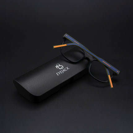Eyejack Rush Matt Black Square Eyeglasses for Men & Women (1009CL719-C5)