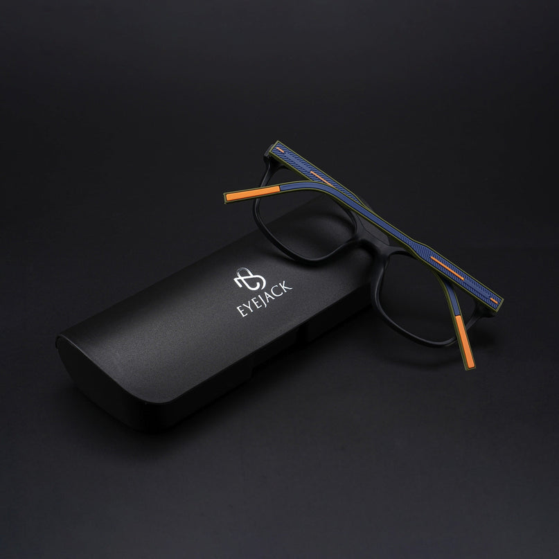 Eyejack Rush Matt Black Square Eyeglasses for Men & Women (1009CL719-C5)