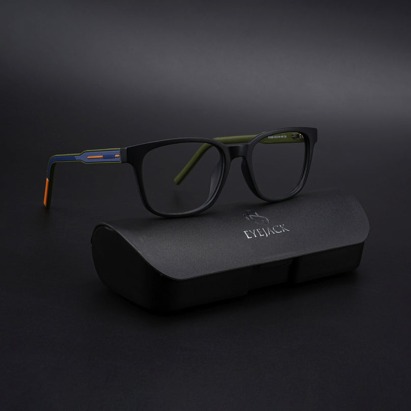 Eyejack Rush Matt Black Square Eyeglasses for Men & Women (1009CL719-C5)