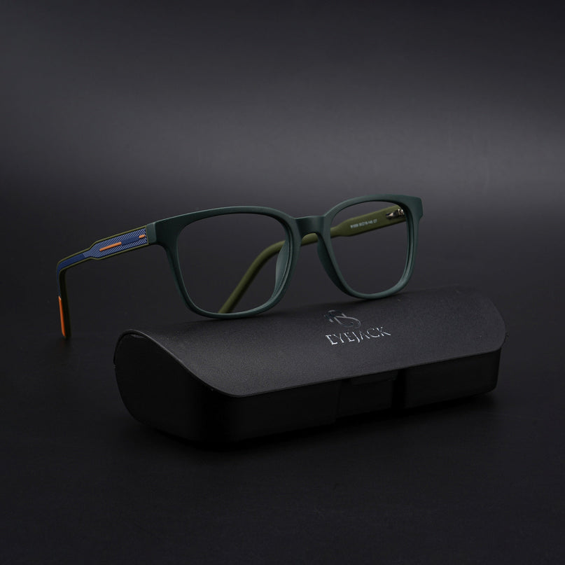 Eyejack Rush Green Square Eyeglasses for Men & Women (1009CL720-C6)