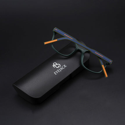 Eyejack Rush Green Square Eyeglasses for Men & Women (1009CL720-C6)