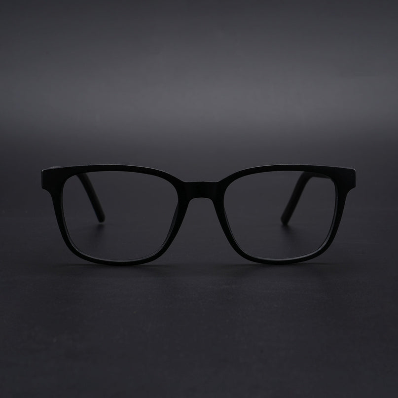 Eyejack Rush Matt Black Square Eyeglasses for Men & Women (1009CL721-C7)