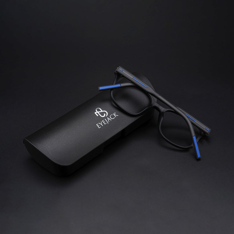 Eyejack Rush Matt Black Square Eyeglasses for Men & Women (1009CL721-C7)