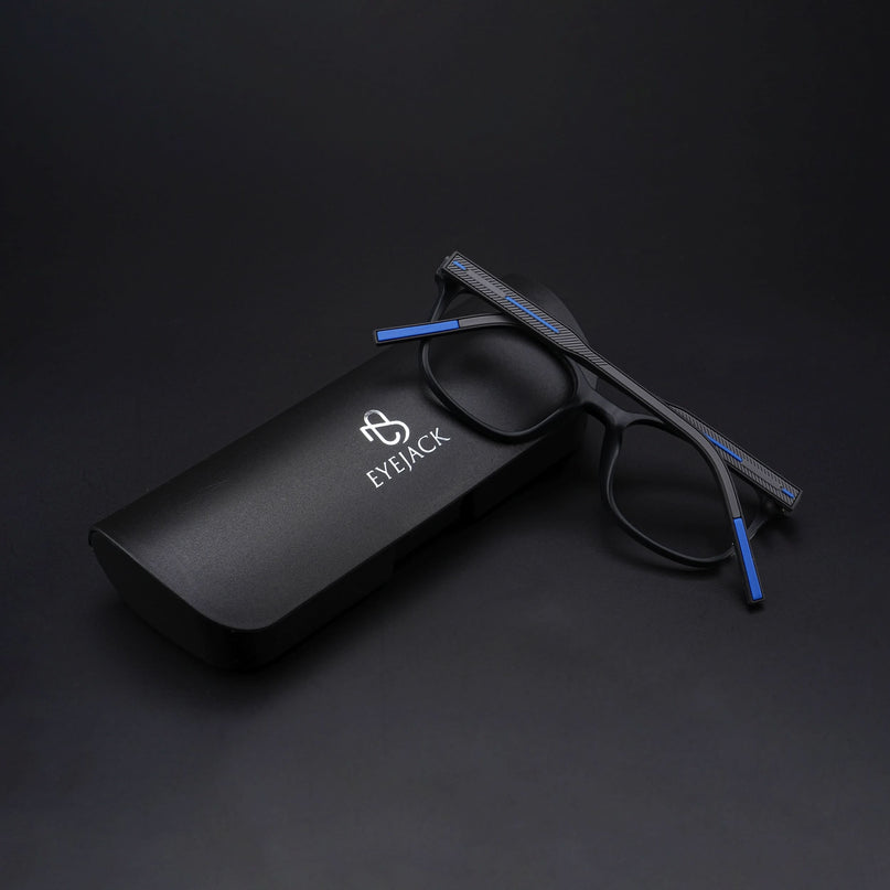 Eyejack Rush Matt Black Square Eyeglasses for Men & Women (1009CL721-C7)