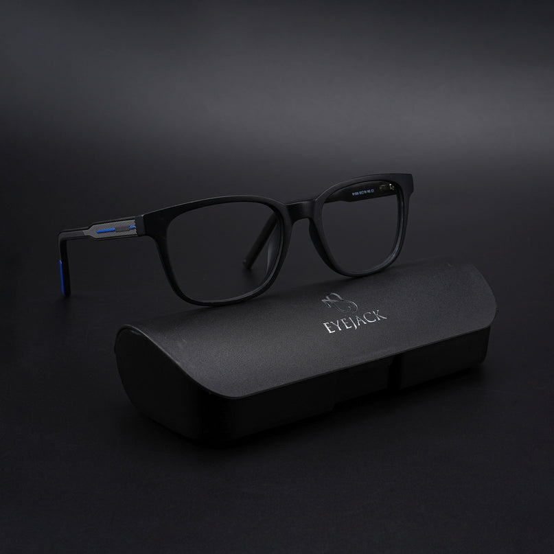 Eyejack Rush Matt Black Square Eyeglasses for Men & Women (1009CL721-C7)